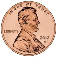 A Lincoln penny